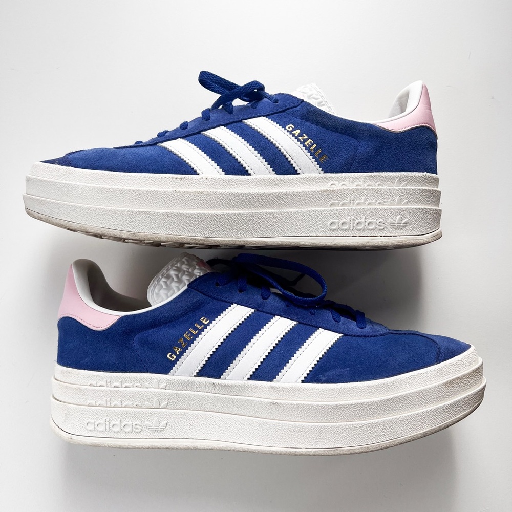 💙Adidas Women's Blue and Pink Gazelle Bold 💙